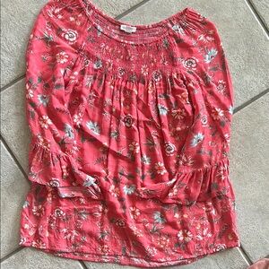 Floral Red Women's Top